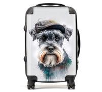 Warren Reed - Designer Miniature Schnauzer Dog Splashart Suitcase Cabin, Multi