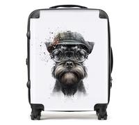 Warren Reed - Designer Miniature Schnauzer Dog With Glasses Splashart Suitcase Large, Multi