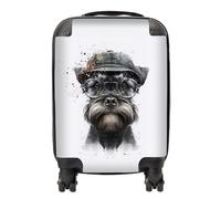Warren Reed - Designer Miniature Schnauzer Dog With Glasses Splashart Suitcase Small, Multi