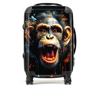 Monkey Face Splashart Suitcase Warren Reed - Designer Orange Cabin