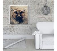 Warren Reed Abstract Face Behind Sofa Framed Canvas - 40" x 40" - White