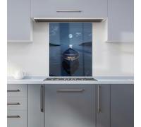 Warren Reed Moonlit Serenity on Quiet Waters Kitchen Splashback - W595mm x H745mm