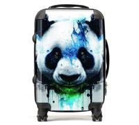 Warren Reed - Designer Panda Face Splashart Light Background Suitcase Cabin, Multi