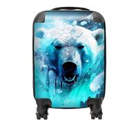 Polar Bear Face Splashart Suitcase Warren Reed - Designer Brown Mini Cabin