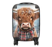 Warren Reed Snowy Highland Cow Suitcase - Mini Cabin