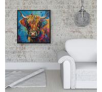 Warren Reed Abstract Face Behind Sofa Framed Canvas - 16" x 16" - Black