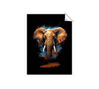 Warren Reed Splashart Elephant Blue Art Prints - 16" x 24" - No frame