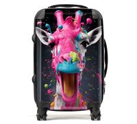 Splashart Giraffe Face Pink Suitcase Warren Reed - Designer Pink Cabin