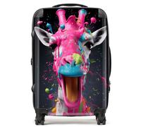 Warren Reed Splashart Giraffe Face Pink Suitcase - Medium