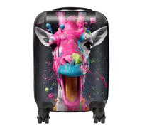 Warren Reed Splashart Giraffe Face Pink Suitcase - Small