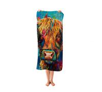 Warren Reed Splashart Highland Cow Beach Towel