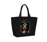 Warren Reed Springer Spaniel Dog Splashart Beach Shopper Tote Bag