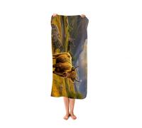 Warren Reed Springtime Highland Cow Beach Towel