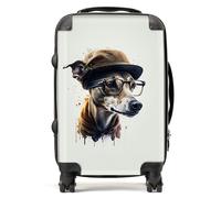 Warren Reed - Designer Whippet Dog With Glasses Splashart Suitcase Cabin, Multi