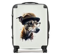 Warren Reed - Designer Whippet Dog With Glasses Splashart Suitcase Large, Multi