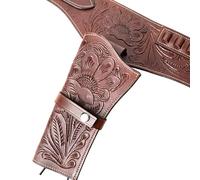 warreplica Full Grain Buff Leather 22 Holster Western Gun Belt Heritage 22 Cowboy Wrangler 22 Revolver Holster 22 Caliber Plain Western- Reproduction (Brown Left Side, Size-0(30-32 Inch))