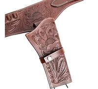 warreplica Full Grain Buff Leather 22 Holster Western Gun Belt Heritage 22 Cowboy Wrangler 22 Revolver Holster 22 Caliber Plain Western- Reproduction (Brown Right Side, Size-1(34-36 Inch))