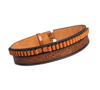 warreplica Full Grain Buff Leather 45 Colt Cartridge Belt Cowboy Belt for .44/45 (Ammo Loop Cartridge .44/.45 cal-12 mm, Two-tone Brown, Size-2 (38-40 Inches))