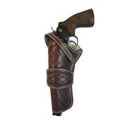 Warreplica Leather Holster Western Cowboy Revolver Pistol Heritage Rough Rider Universal FIT Gun Cover .22 .32 .45 (left Hand)- Reproduction (Diamond Tooled Brown)