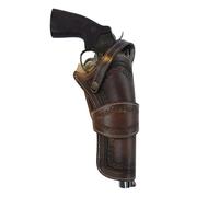 Warreplica Leather Holster Western Cowboy Revolver Pistol Heritage Rough Rider Universal FIT Gun Cover .22 .32 .45 (Right Hand)- Reproduction (Shell Border Brown)