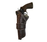 Warreplica Leather Holster Western Cowboy Revolver Pistol Heritage Rough Rider Universal FIT Gun Cover .22 .32 .45 (Left Hand)- Reproduction (Flower Tooled Brown)