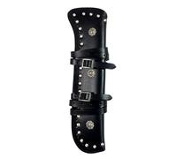 warreplica Mares Leg Rifle Scabbard - Handmade Western Leather Scabbard for Lever Action Rifles - Concho Detail - Fits Saddle, ATV, or Shoulder - Reproduction - Black