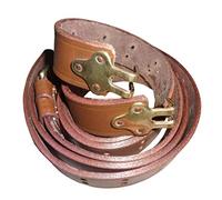 Warreplica US 1907 Garand Leather Sling with Brass Fittings - Authentic Reproduction, Golden Brown Color WWII M1 Garand Rifle Sling for Collectors, Military Enthusiasts & Reenactors