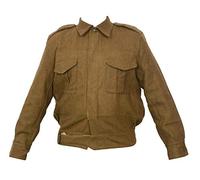 warreplica WW2 British Army 37 Pattern Battle Dress Tunic - 2XL Khaki Wool BDU Uniform Blouse for Commonwealth Forces Reenactment - Authentic Reproduction P37 Jacket for Historical Collectors,