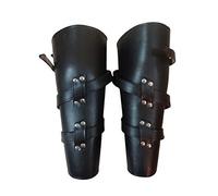 warreplica WWI Australian Light Horse Leather Leggings|British Army Mounted Infantry Gaiters|ANZAC Repro Brown Leather Puttees - World War I Military Riding Gear - Dark Brown