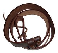 warreplica WWII British Lee Enfield SMLE Leather Rifle Sling Reproduction M1907 Style Strap for No.1 MkIII & No.4 MkI Rifles - Brown Heavy Duty Leather with Solid Brass Hardware & Copper Rivets