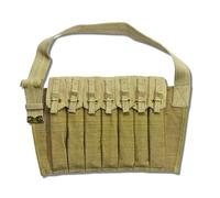 Warreplica WWII British Submachine Sten Seven Pocket Magazine Bandolier/WWII STEN 7 Pocket Ammo Magazine Bandoleer / 7 Cell Sten Bandolier - Reproduction - Khaki