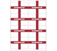 Warrington England Flag Rectangular Matt Paper Stickers A4 Sheet of 8 (Each Sticker is 99mm x 68mm)