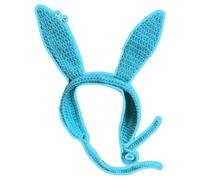 WARRIOO Knitting Hat, Hat Long Ears Photo Props New Year Thick Winter Hat Adults Kids Knitted Ears Headband Hat Hat Blue