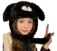 WARRIOO Plush Hat, Plush Cartoon Bear Hat for Winter Lovely Long Ears Warm Ear Protective Hat for Teens Adult Outdoor