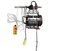 Warrior 110V 500KG Scaffold Hoist with 4m Pendant Remote Control - 30m Steel Cable, Portable, Hooks and Easily Mounts to Scaffolding, Overhead Lifting, Electric Pulley System, Ideal for Garage