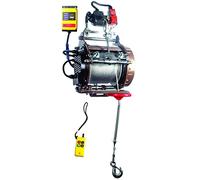 Warrior 110v 500KG Scaffold Hoist with Wireless Remote Control - 30m Steel Cable, Portable, Hooks and Easily Mounts to Scaffolding, Overhead Lifting, Electric Pulley System, Ideal for Garage