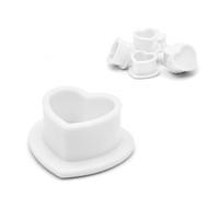 WARRIOR 200 Pcs White Heart Shape Silicone Tattoo Caps 13x16x11mm