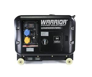 Warrior 6.25kVa Diesel Generator with Wireless Remote, 186cc Engine, 5500 Max Watts, Electric Start, 16L Tank & 12-Hour Run time, Quiet Running at 68dBA & Soundproof Canopy, AVR for Safe Running