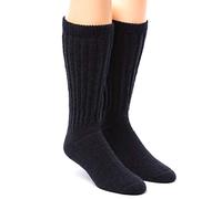 WARRIOR ALPACA SOCKS - Regular Weight - Therapeutic | Diabetic - Loose | Extra Wide Top - Unisex, Black, Medium