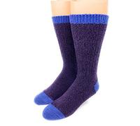 WARRIOR ALPACA SOCKS - Unisex Base Camp Alpaca Wool Hiking Socks for Men & Women, Blue/Plum, x-large