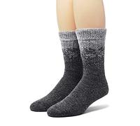 WARRIOR ALPACA SOCKS - Unisex Toasty Toes Ultimate Alpaca Socks For Men And Women, Black/Grey Snowflake, Large