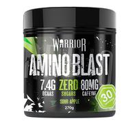 Warrior Amino Blast 270g - BCAA Powder - Branched Chain Amino Acids Supplement, Intra Workout & Recovery, Energy Drink - 30 Servings (Sour Apple)