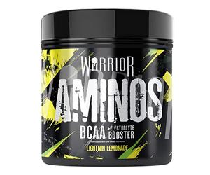 Warrior Aminos + Electrolyte Powder 360g - Amino Acid (BCAA) Hydration Formula for Performance & Recovery - Supplement for Intra or Post Workout - 30 Servings (Lightnin Lemonade)
