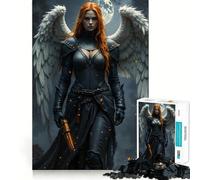 Warrior Angel with Gun And Wings Jigsaw for Teenagers 1000 Pieces Mind Boost Fun Clean Cut Sturdy Components Heartwarming Gathering Activity (38x26cm)