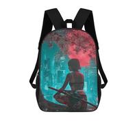 Warrior Blood Moon Japanese Travel Laptop Backpack for Work Business Large Computer Bag Daypack 17 Inch