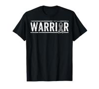 Warrior Brain Tumor Cancer Awareness Gray Ribbon Survivor T-Shirt