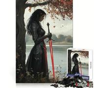 Warrior by The Lake Jigsaws 1000 Pieces for Adults Mental Sharpness Cozy Pastime Precise Fit Holiday Treat (38x26cm)