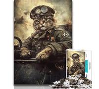 Warrior Cat Jigsaw Puzzles for Teenagers 1000 Pieces,Challenging Game Gifts for Is Ideal As A Gift for The Whole Family (38x26cm)