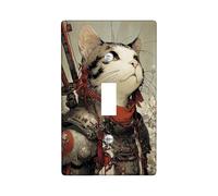 Warrior Cat Light Switch Cover Plates/Outlet Covers, Elegant Feline Armor for Home Decor, Thermoplastic Wall Plates, Standard Size Single Toggle