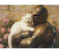 Warrior Cat Puzzle - 1500 Piece Jigsaw Puzzles for Adults - The Back Features Printed Letter Guides - The Pieces fit Together Snugly - Wooden Puzzles for Adults - Gifts Family 34.3 X 22.4 Inch s7h-93